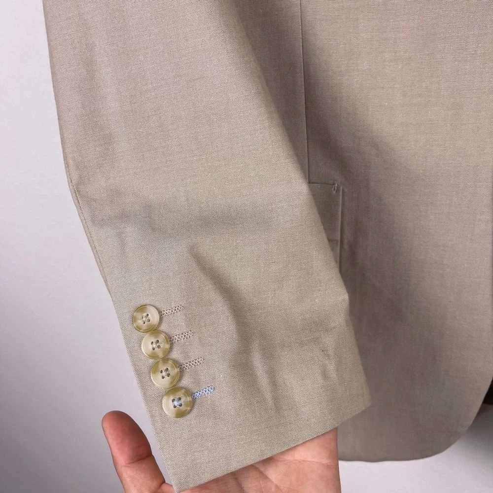 Southern Pines Tan Cotton Sports Coat Blazer Lightweight Lined Men's Size Medium